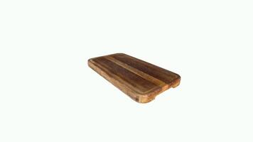 Wooden cutting board 3D rendering with a simple design video