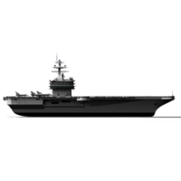 Aircraft Carrier military, vehicle side view isolate on transparent background png