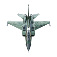 Jet Fighter military vehicle top view isolate on transparent background png