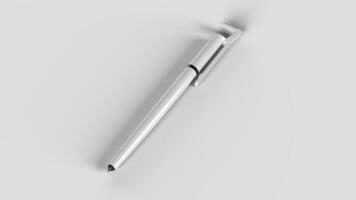 White multi-function pen lying on set, top view photo