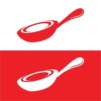 set of fry pan logo icon with simple design vector