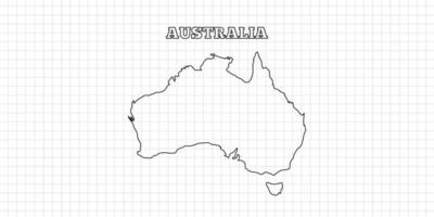 Australia map travel with outline simple drawing version Illustration vector