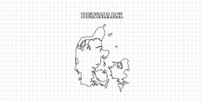 Denmark map travel with outline simple drawing version Illustration vector