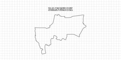 Bangkok map travel with outline simple drawing version Illustration vector
