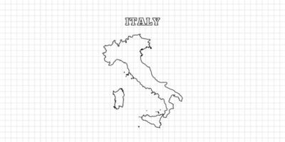 Italy map travel with outline simple drawing version Illustration vector
