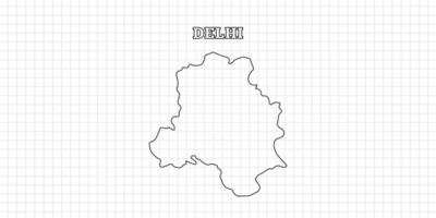 Delhi map travel with outline simple drawing version Illustration vector