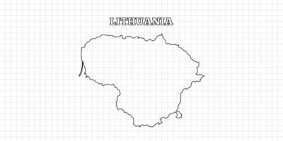 Lithuania map travel with outline simple drawing version Illustration vector