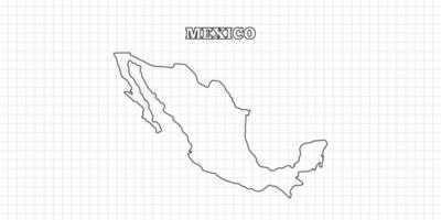 Mexico map travel with outline simple drawing version Illustration vector