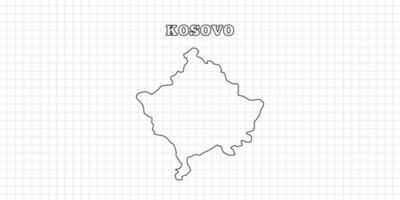 Kosovo map travel with outline simple drawing version Illustration vector