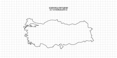 Turkey map travel with outline simple drawing version Illustration vector