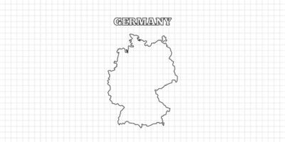 Germany map travel with outline simple drawing version Illustration vector
