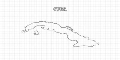 Cuba map travel with outline simple drawing version Illustration vector