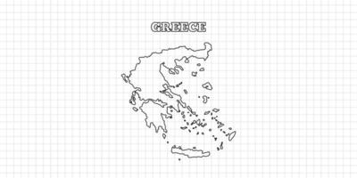 Greece map travel with outline simple drawing version Illustration vector