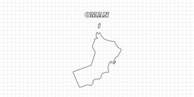 Oman map travel with outline simple drawing version Illustration vector