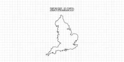 England map travel with outline simple drawing version Illustration vector