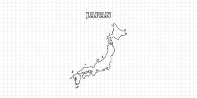 Japan map travel with outline simple drawing version Illustration vector