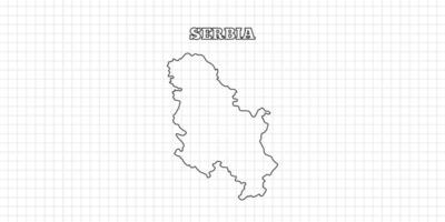 Serbia map travel with outline simple drawing version Illustration vector