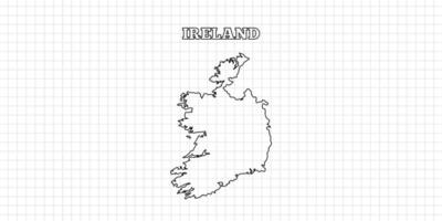 Ireland map travel with outline simple drawing version Illustration vector