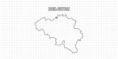 Belgium map travel with outline simple drawing version Illustration vector
