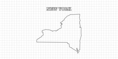 New york map travel with outline simple drawing version Illustration vector