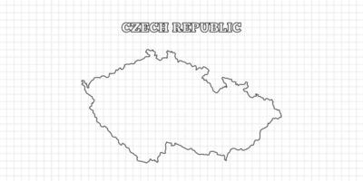 Czech Republic map travel with outline simple drawing version Illustration vector