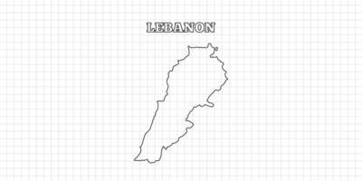 Lebanon map travel with outline simple drawing version Illustration vector