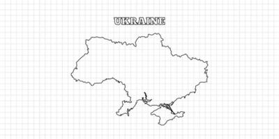 Ukraine map travel with outline simple drawing version Illustration vector