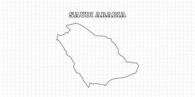 Saudi arabia map travel with outline simple drawing version Illustration vector