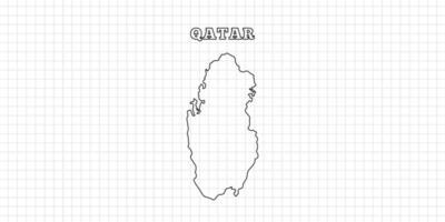 Qatar map travel with outline simple drawing version Illustration vector