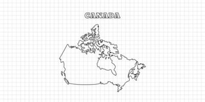Canada map travel with outline simple drawing version Illustration vector