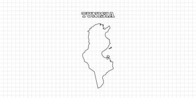 Tunisia map travel with outline simple drawing version Illustration vector