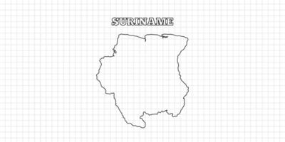 Suriname map travel with outline simple drawing version Illustration vector
