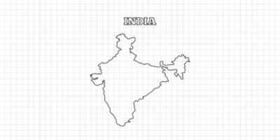 India map travel with outline simple drawing version Illustration vector