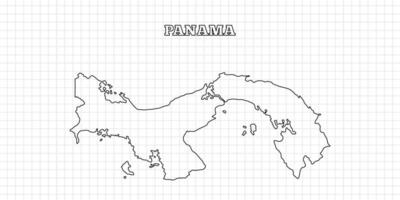 Panama map travel with outline simple drawing version Illustration vector