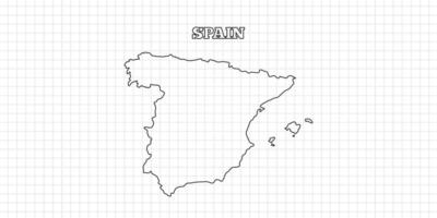 Spain map travel with outline simple drawing version Illustration vector