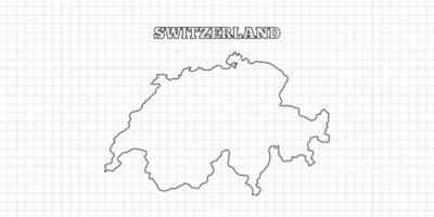 Switzerland map travel with outline simple drawing version Illustration vector