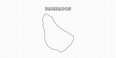 Barbados map travel with outline simple drawing version Illustration vector