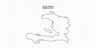 Haiti map travel with outline simple drawing version Illustration vector