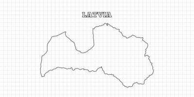 Latvia map travel with outline simple drawing version Illustration vector