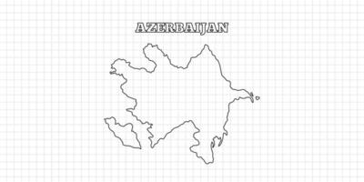 azerbaijan map travel with outline simple drawing version Illustration vector