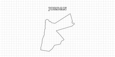 Jordan map travel with outline simple drawing version Illustration vector