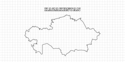 Kazakhstan map travel with outline simple drawing version Illustration vector