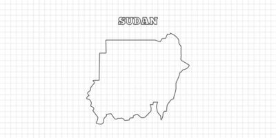 Sudan map travel with outline simple drawing version Illustration vector