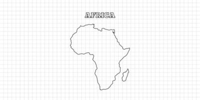 Africa map travel with outline simple drawing version Illustration vector