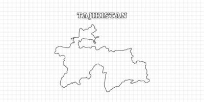 Tajikistan map travel with outline simple drawing version Illustration vector