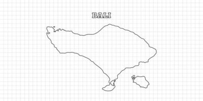 Bali map travel with outline simple drawing version Illustration vector