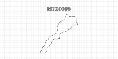 Morocco map travel with outline simple drawing version Illustration vector