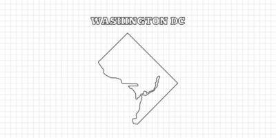 Washington DC map travel with outline simple drawing version Illustration vector