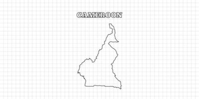 Cameroon map travel with outline simple drawing version Illustration vector