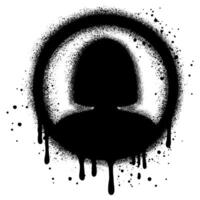 User icon in graffiti style with black spray paint. eps 10 vector